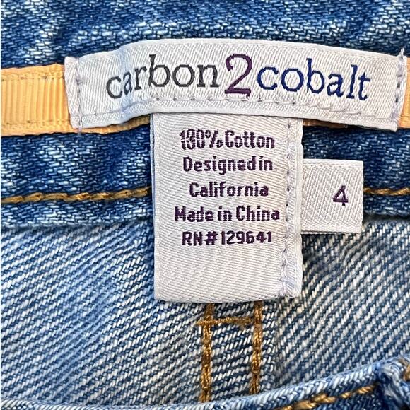 Carbon2Cobalt Women's Size 4 Blue Tapered Leg Zip Front Preppy Y2K Denim Jeans - Picture 2 of 8